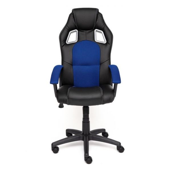 Кресло DRIVER экокожа/ткань черный/синий 36-6/10