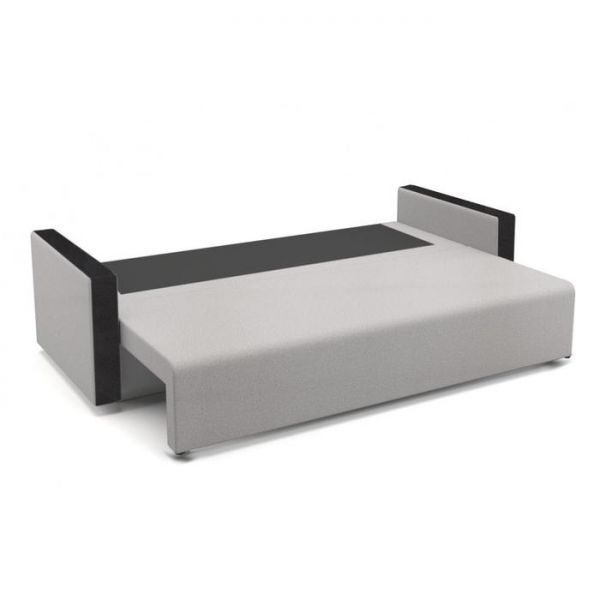 Диван «Алиса 4», еврокнижка, бельевой ящик, ткань рогожка, цвет bahama ash/теоs dark brown