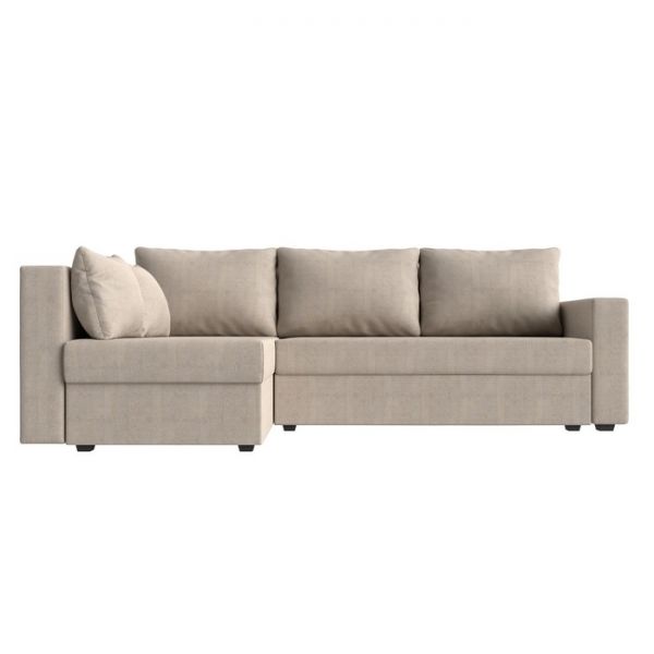 Угловой диван «Мансберг», механизм еврокнижка, угол левый, рогожка, цвет бежевый