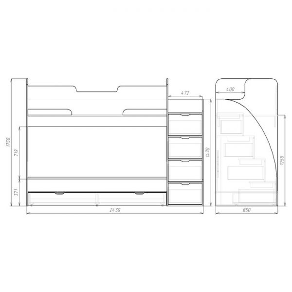 Кровать детская двухъярусная «Юниор 9», 800 ? 1900 мм