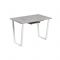 Стол АТЛАНТ-09 1620/2220*950х750 Бетон Чикаго светлый/Опора АТЛАНТ-Белый глянец