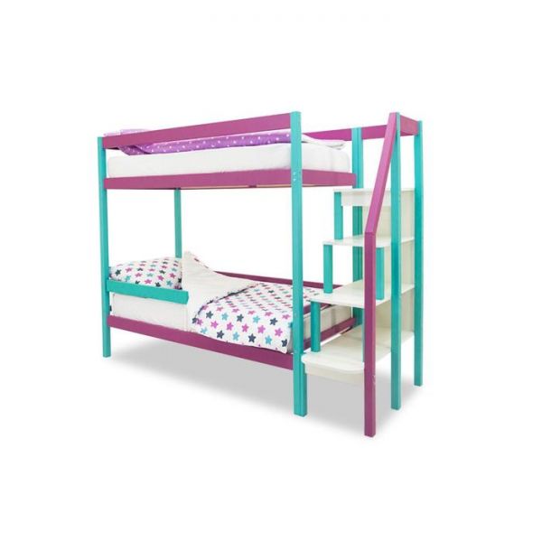 Детская двухъярусная кровать Бельмарко Svogen мятный-лаванда