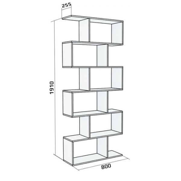 Стеллаж №6, 800х255х1910, Бодега светлая