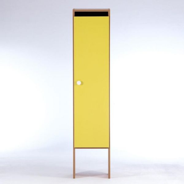 Шкаф для одежды 312х340х1420 (1-мест),  ЛДСП, корпус - бук, фасад - цветной