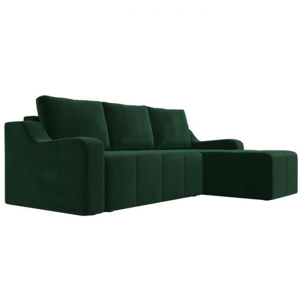 Угловой диван «Элида», правый угол, велюр, цвет бежевый