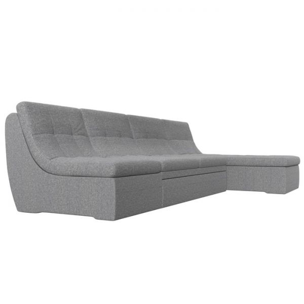 Угловой модульный диван «Холидей», механизм дельфин, рогожка, цвет бежевый