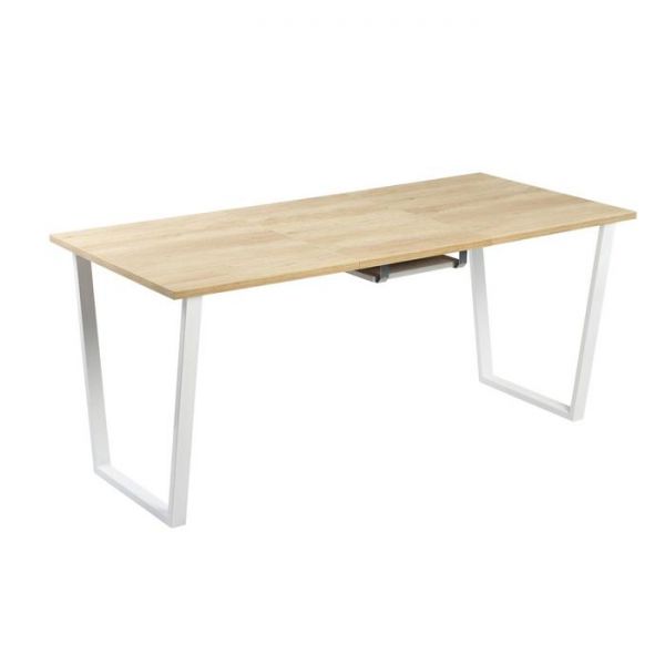 Стол АТЛАНТ-02 1200/1700*800х750 Дуб Небраска/Опора АТЛАНТ-Белый глянец