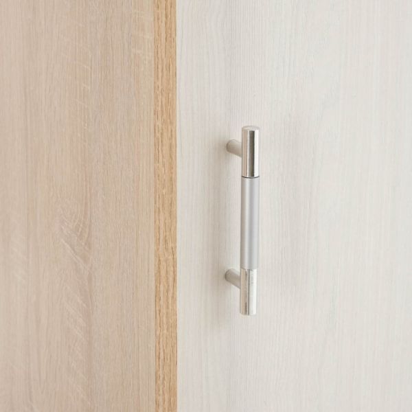 Шкаф-купе Бася-1 2100х1400х560 дуб сонома/ясень анкор светлый