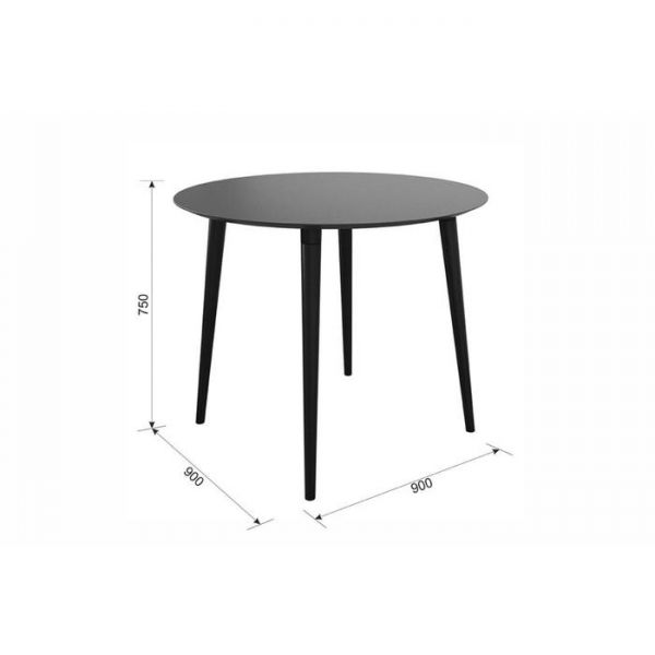 Стол обеденный Сканди-2 900х900х750 белый/светлый лак