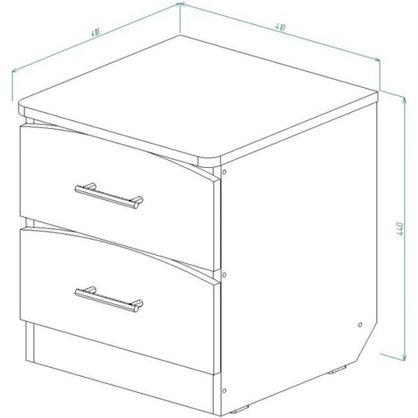 Тумба прикроватная ТП-2 440х410х410 Дуб молочный/Венге