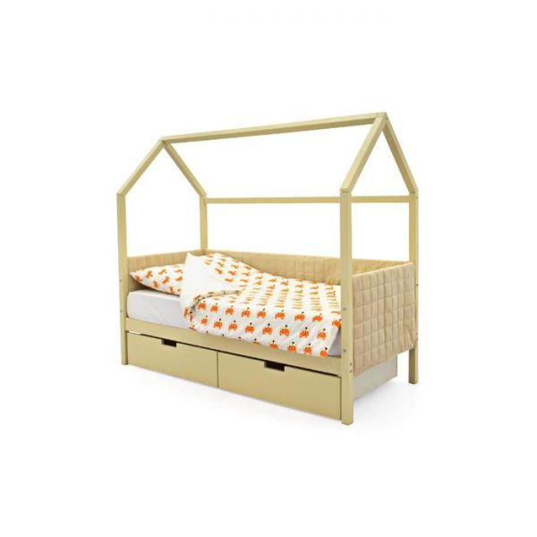 Детская кровать-домик мягкий Бельмарко  Svogen бежевый