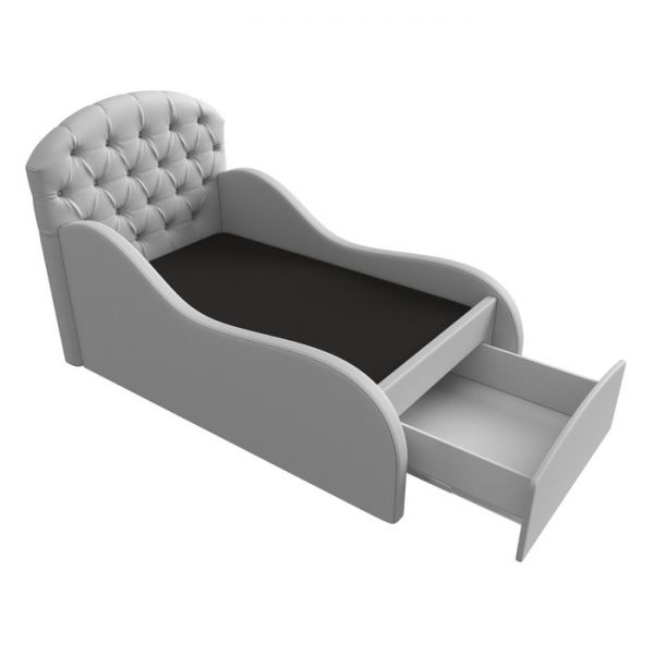 Детская кровать «Майя», механизм выкатной, экокожа, цвет белый