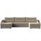 П-образный диван «Канзас», механизм еврокнижка, микровельвет, цвет бежевый