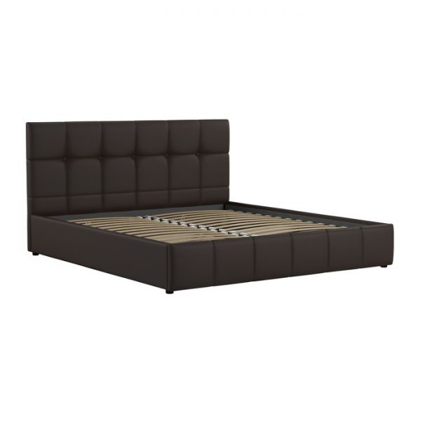 Кровать Хлоя, 1800х2000, ортопедическое осн+ПМ, Пегасо шоколад/Темно-коричневый