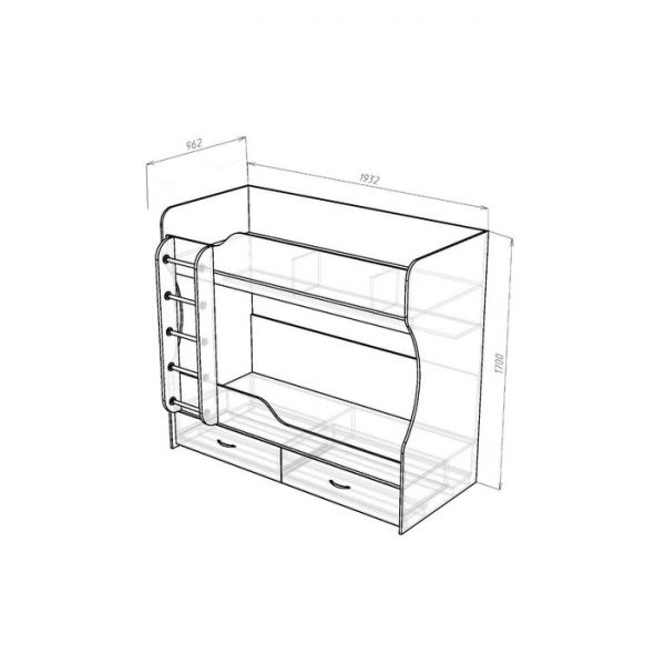 Кровать 2-х ярусная«Анюта 4», 800?1900 мм, цвет бук светлый / лиловый
