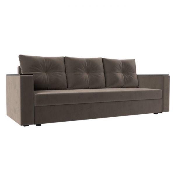 Диван прямой «Атланта лайт», без стола, еврокнижка, велюр, цвет, цвет бежевый