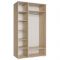 Шкаф ШР-3 Зеркало/Зеркало РИВЬЕРА 1200х570х2100 фасады ПВХ Белый/корпус Дуб Сонома