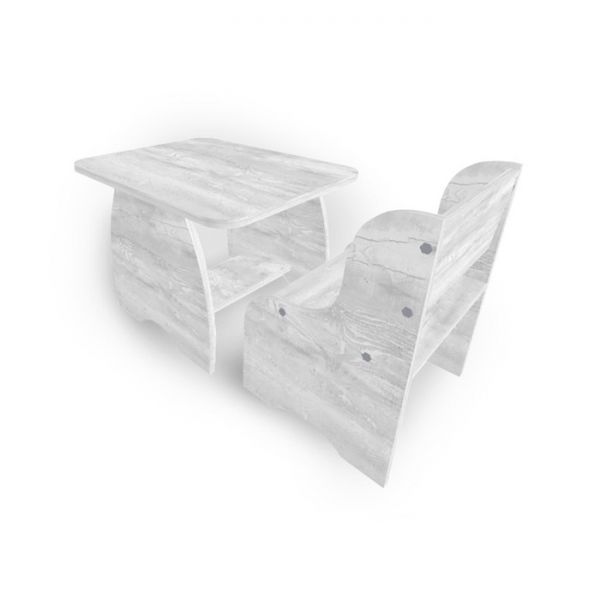 Набор детской мебели, стол и стул, цвет белый / кромка лайм