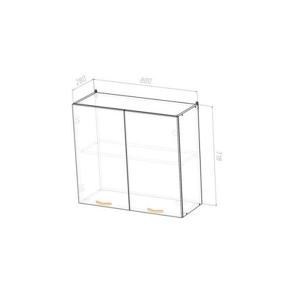 Шкаф навесной Сабрина 800х300х720 2 дверцы  венге/дуб сонома