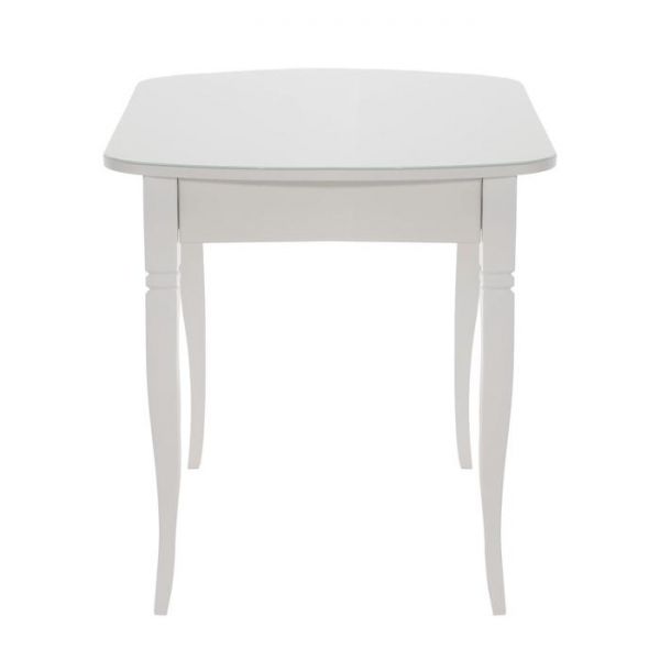 Стол кухонный с ящиком  Хоста-3 1100х700х746 белый/опора массив резной Белый