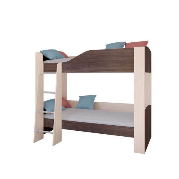 Детская двухъярусная кровать «Астра 2», без ящика, цвет дуб молочный / дуб шамони