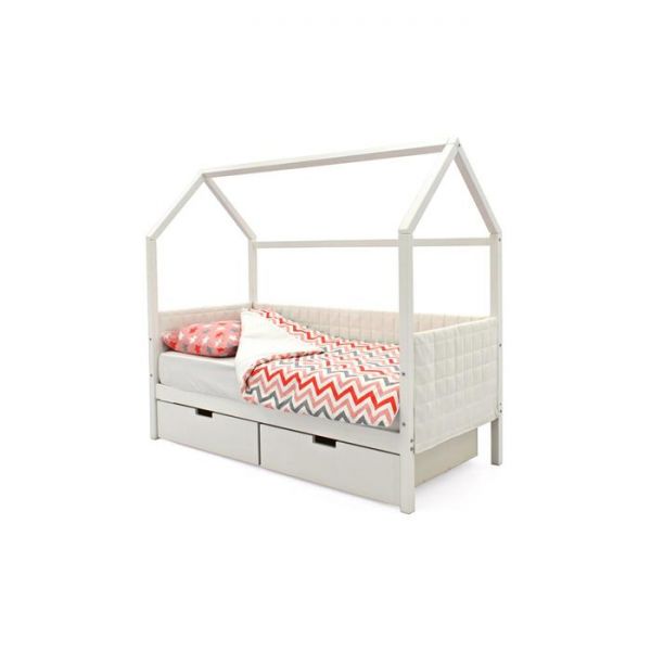 Детская кровать-домик мягкий Бельмарко  Svogen белый