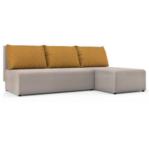 Угловой диван «Алиса», еврокнижка, рогожка, цвет savana plus coral / savana plus ivory