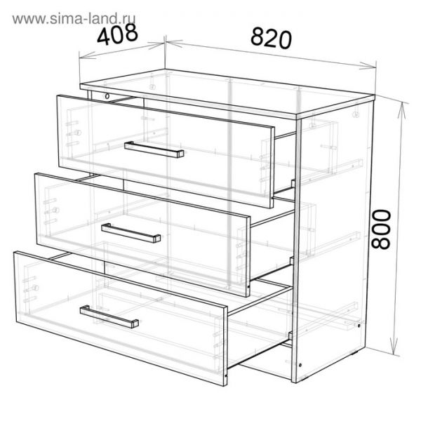 Комод Адель 820х405х800 Ясень шимо темный/Ясень шимо светлый