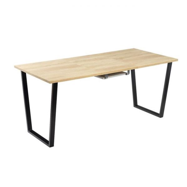 Стол АТЛАНТ-09 1620/2220*950х750 Дуб Небраска/Опора АТЛАНТ-Черный матовый