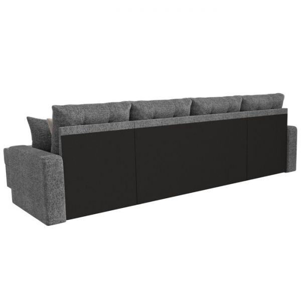 П-образный диван «Ливерпуль», механизм дельфин, рогожка, цвет серый