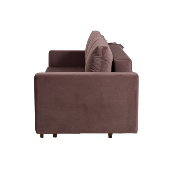 Прямой диван «Ванкувер», механизм еврокнижка, велюр, цвет серый