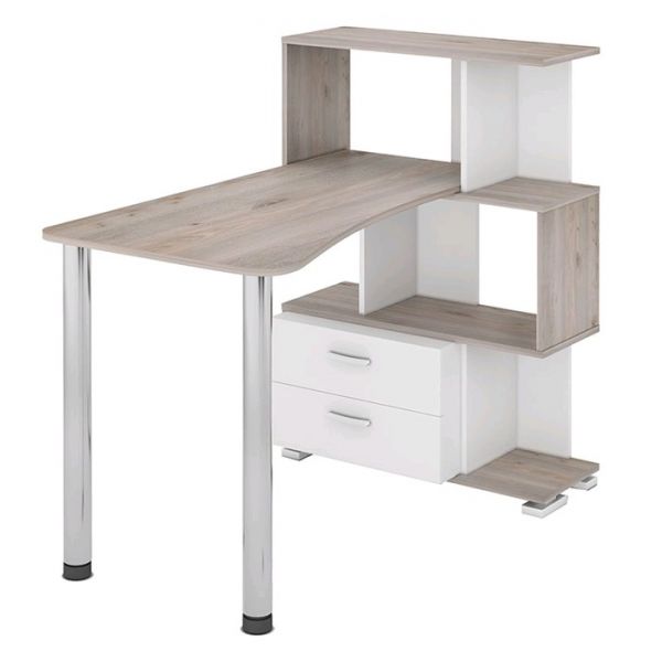 Стол-стеллаж «СЛ-5-3СТ-2», с ящиками, 3 этажный, 750 ? 1182 ? 1060 мм, цвет белый