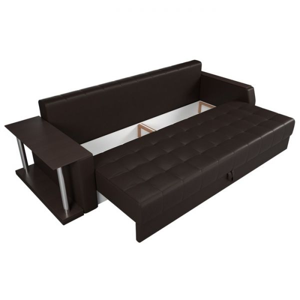 Диван прямой «Атлантида», механизм еврокнижка, экокожа, цвет коричневый