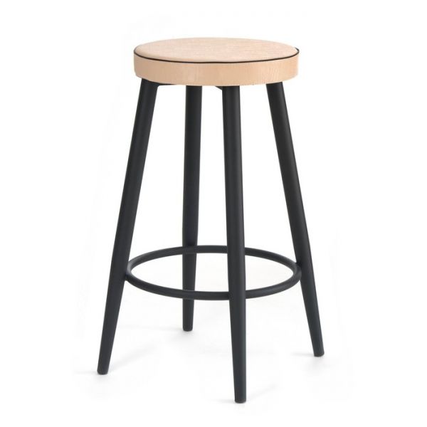 Табурет барный "CINDY" черный/молочная рептилия