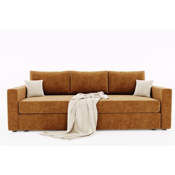 Диван прямой «Олимп 1», ППУ, еврокнижка, цвет селфи 10 / подушки селфи 01