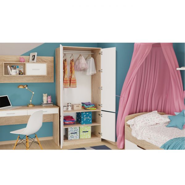 Шкаф «Стелс», 834 ? 553 ? 1950 мм, цвет дуб сонома / белый