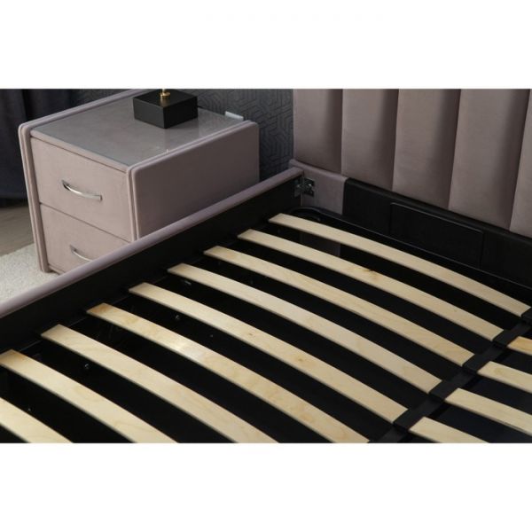 Кровать «Алькасар» с ПМ, 1400 ? 2000 мм, ЭКО деревянный каркас, 1 ящик, цвет velutto 11