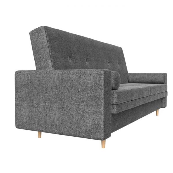 Прямой диван-книжка «Белфаст», механизм книжка, рогожка, цвет серый