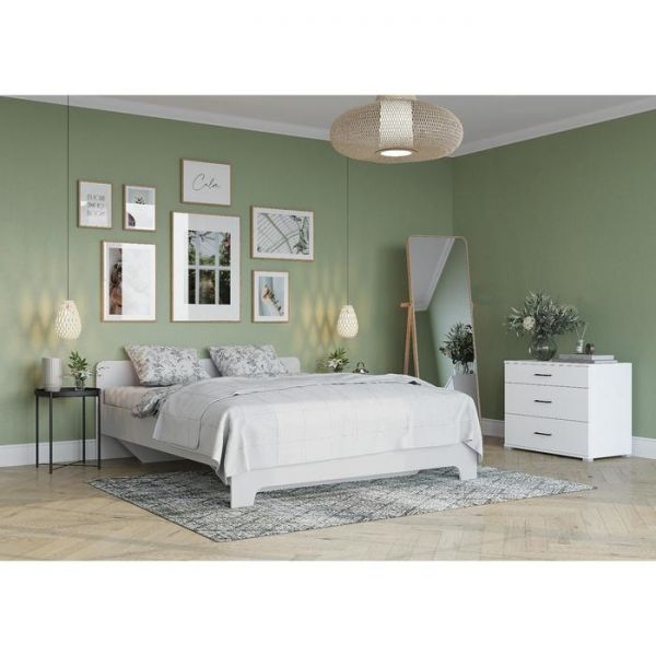 Кровать Victor с ортопедом  с/м 1600х2000, 1634х2046х676, Белый