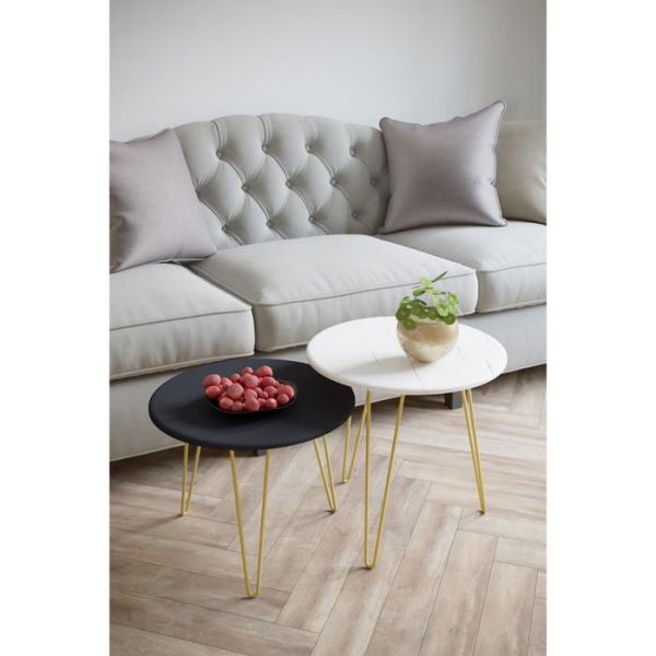 Стол журнальный «РИД Голд 430», 550 ? 550 ? 450 мм, цвет белый мрамор