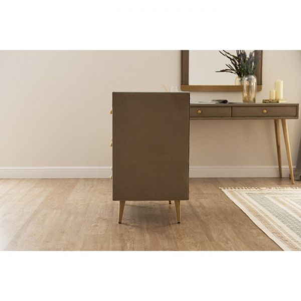 Комод «Олимпия», 3 ящика, стекло, велюр, цвет velutto 05