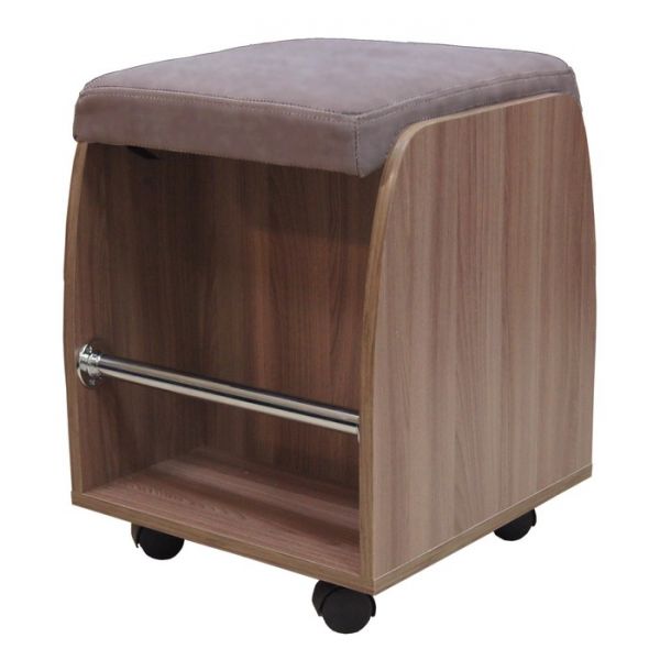 Банкетка 400х400х510 Ясень шимо темный Серая теплая