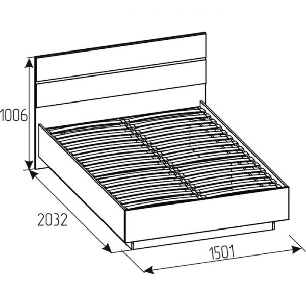 Кровать Люкс «Монако 308» 1400 ? 2000 мм, цвет венге / ясень анкор светлый