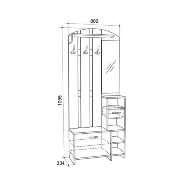 Прихожая "Мила", дуб сонома