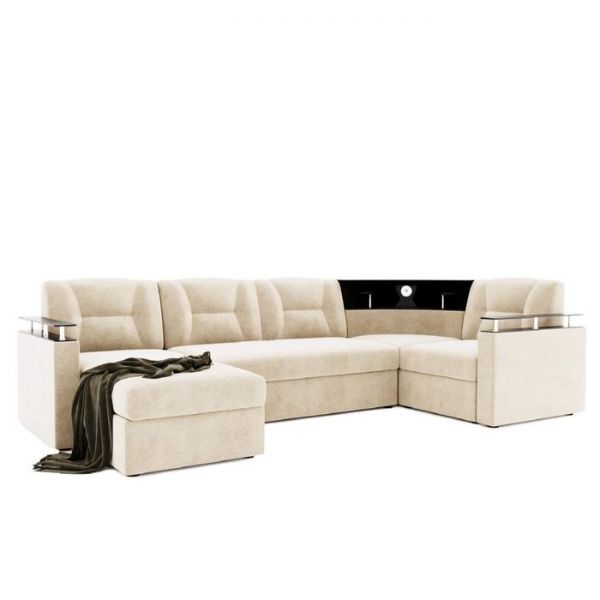 Диван «Титаник» с подсветкой, механизм дельфин, угол правый, ЛДСП венге, цвет селфи 01