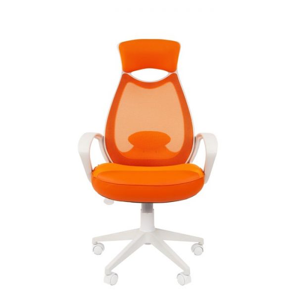 Кресло Chairman 840 белый пластик TW16/TW-66 оранжевый