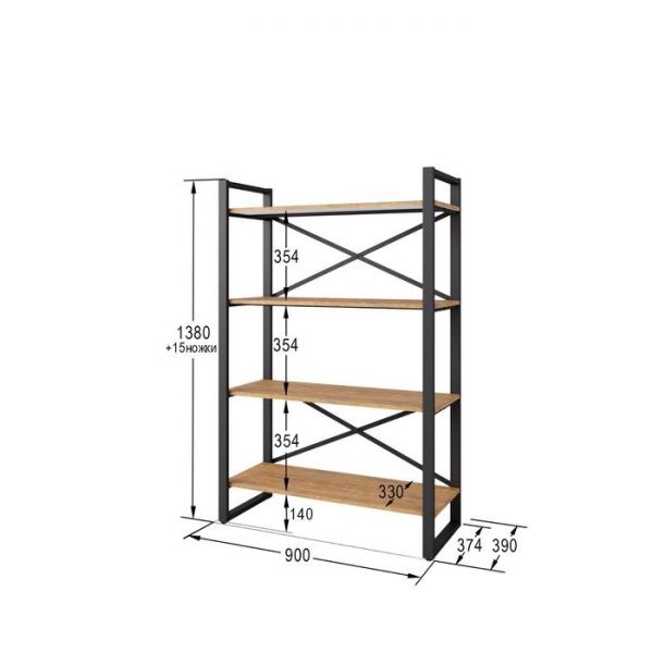 Стеллаж «Хардвиг М», 900 ? 390 ? 1395 мм, цвет белый