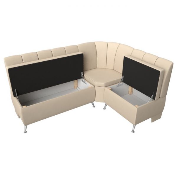 Кухонный угловой диван «Кантри», экокожа, цвет бежевый