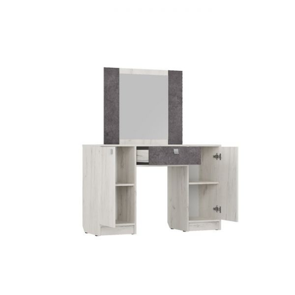 Столик туалетный с зеркалом Аврора 1200х400х1480  Дуб Крафт Белый