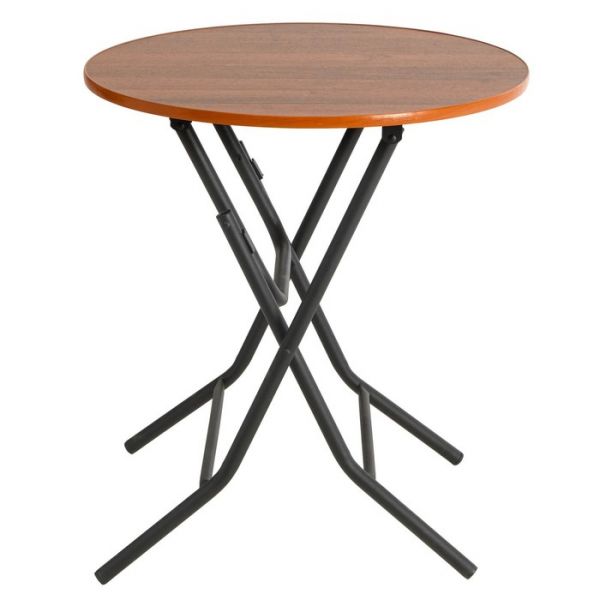 Стол складной Ривьера круглый D700, 700х700х750, Орех ноче Экко/Черный